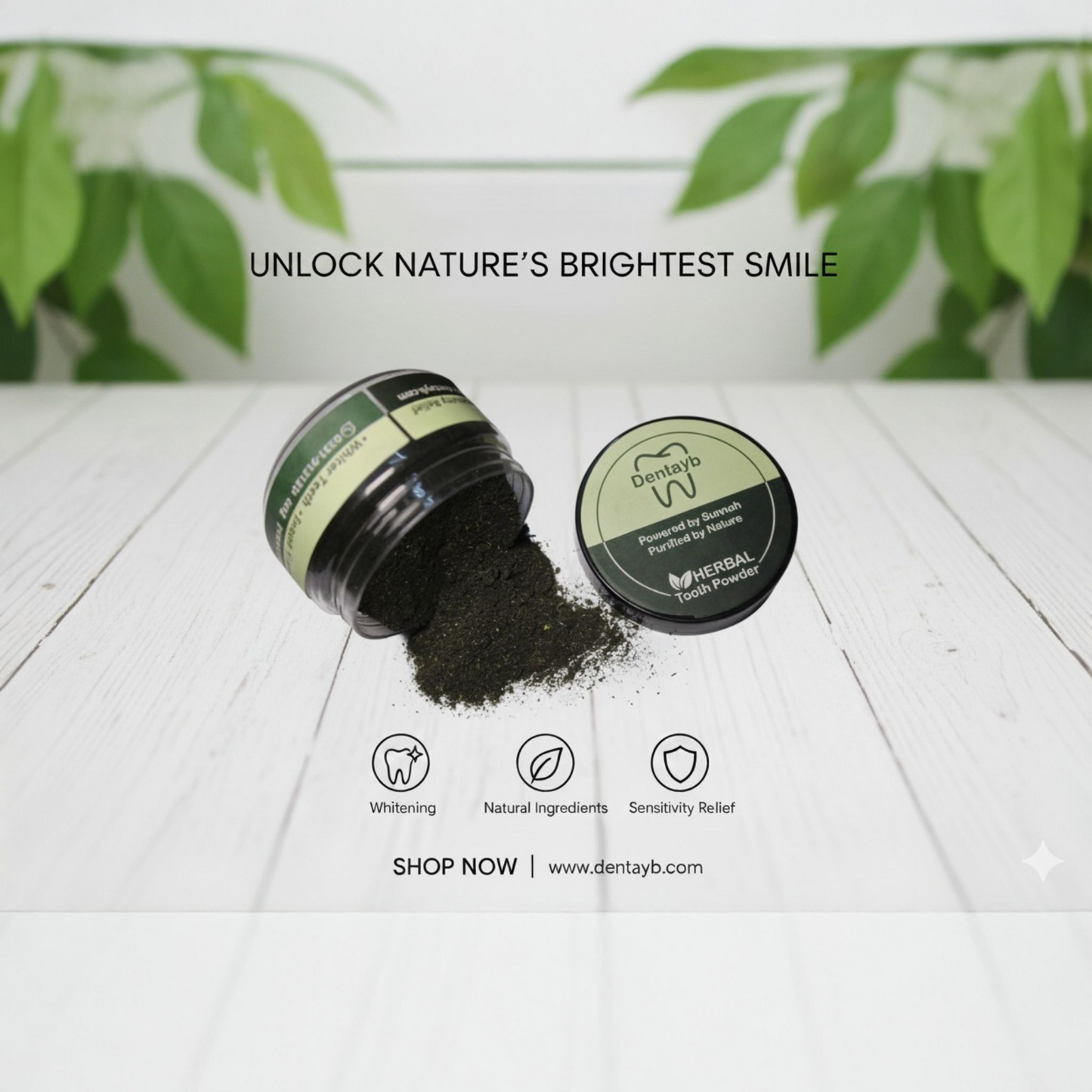 Herbal Whitening Powder for Teeth – Stain Removal & Pain Relief